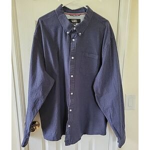 Cody James Core Shirt Sz XXL Blue White Button Down Longsleeve Cotton Spandex